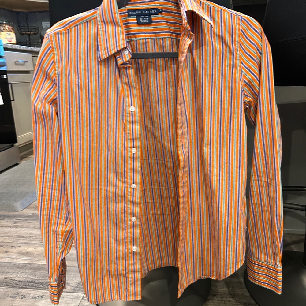 Ralph Lauren Orange Casual Button Down Shirt
